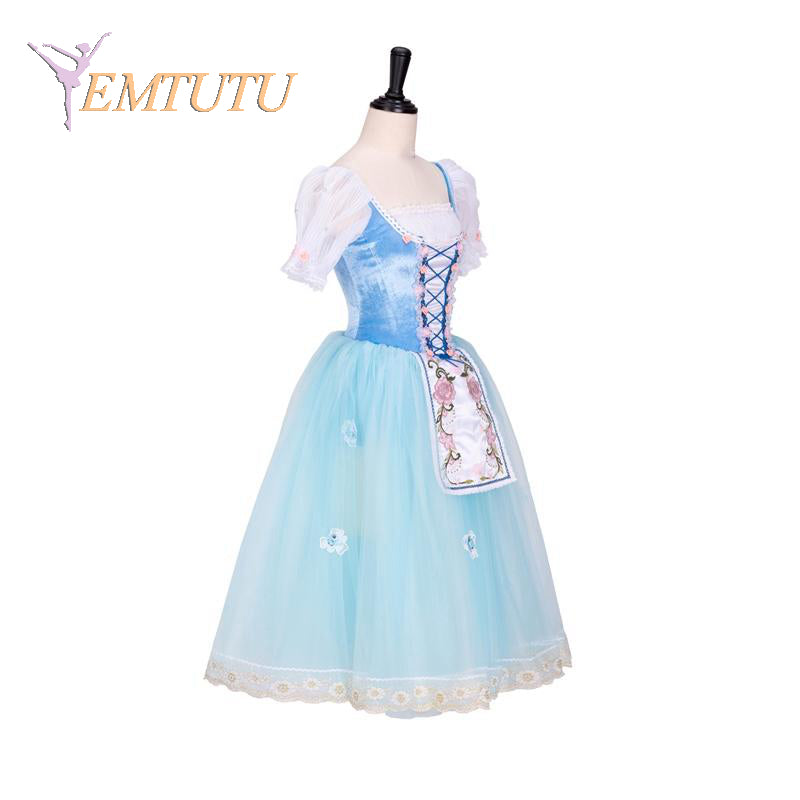 EM1299 EMTUTU Women Girls Professional Ballet Long tutu dress Blue romantic ballet tutu costume Adult ballet Stage Costume La Fille Mal Gardee