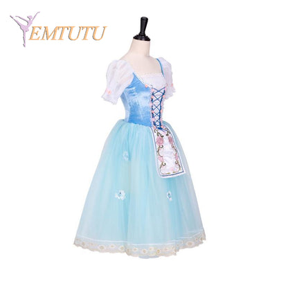 EM1299 EMTUTU Women Girls Professional Ballet Long tutu dress Blue romantic ballet tutu costume Adult ballet Stage Costume La Fille Mal Gardee