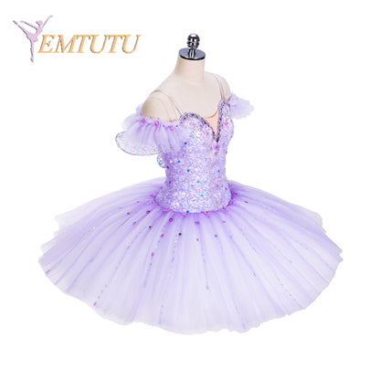 EM1355 EMTUTU Adult Professional Ballet Tutu Costume with Wings for Women Lilac Purple Pancake Performance Tutus Girls Custom Made