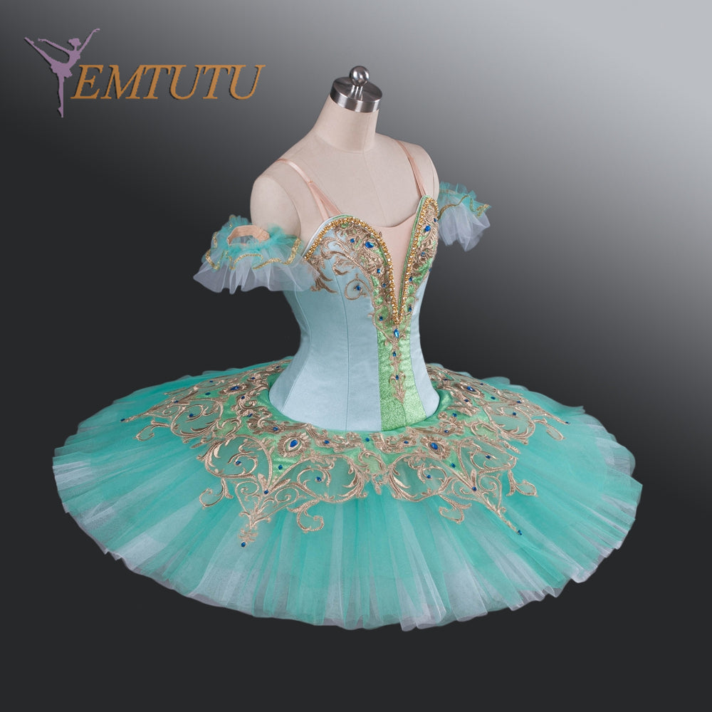 EM1186 EMTUTU Adult Professional Green Tutu Ballet Stage Costume Performance Tutus