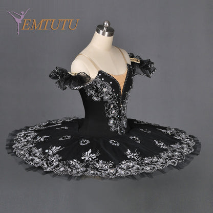EM1055  EMTUTU Women professional ballet tutu Black Swan Tutus competition ballerina ballet stage costume Concert Performance pancake tutus