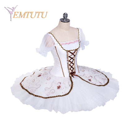EM1380 EMTUTU Women Girls Professional Ballet Tutu Coopelia Ballet Pancake Tutu Performance Classical Ballet Tutu Short Sleeves