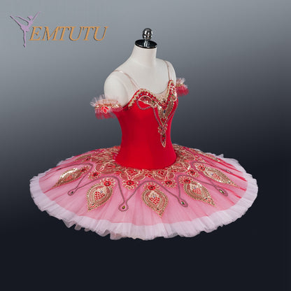 EM1259 EMTUTU Women Gamzatti Professional Ballet Tutus Skirt Red Pink Le Corsaire Performance tutu Ballet Stage Costume Ballerina Ballet Dress