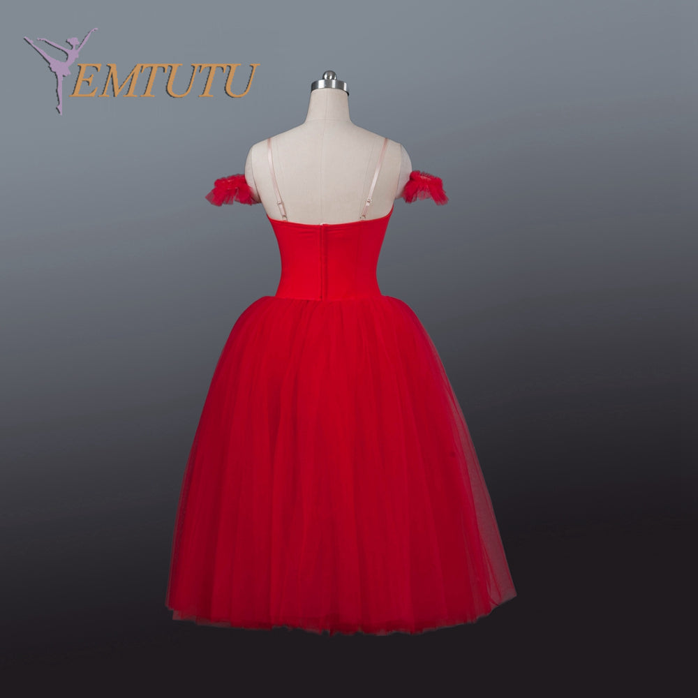 EM1227 EMTUTU Adult Professional Red Tutu Ballet Stage Costume Performance Tutus