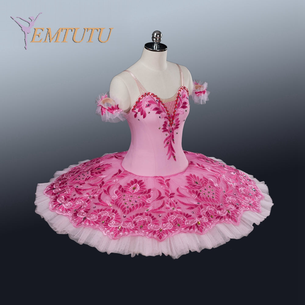 EM1250A EMTUTU Adult Professional Ballet Tutu Pink Women Ballet Stage Costumes Competition Classical Tutus Pancake Tutu Skirt