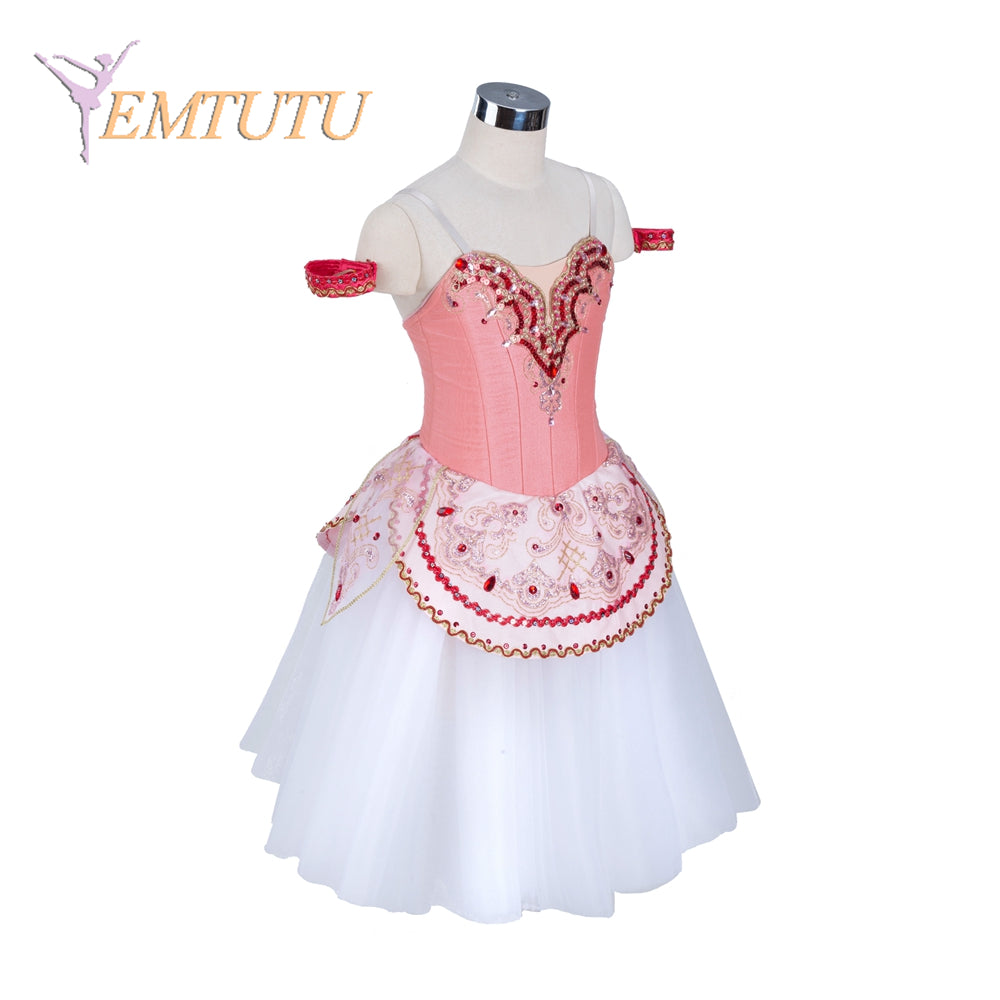 EM1348 EMTUTU Adult Profesional Ballet Long tutu Dress Women Girls Performance Competition Ballet Tutu Costume Coppelia Wedding Variation