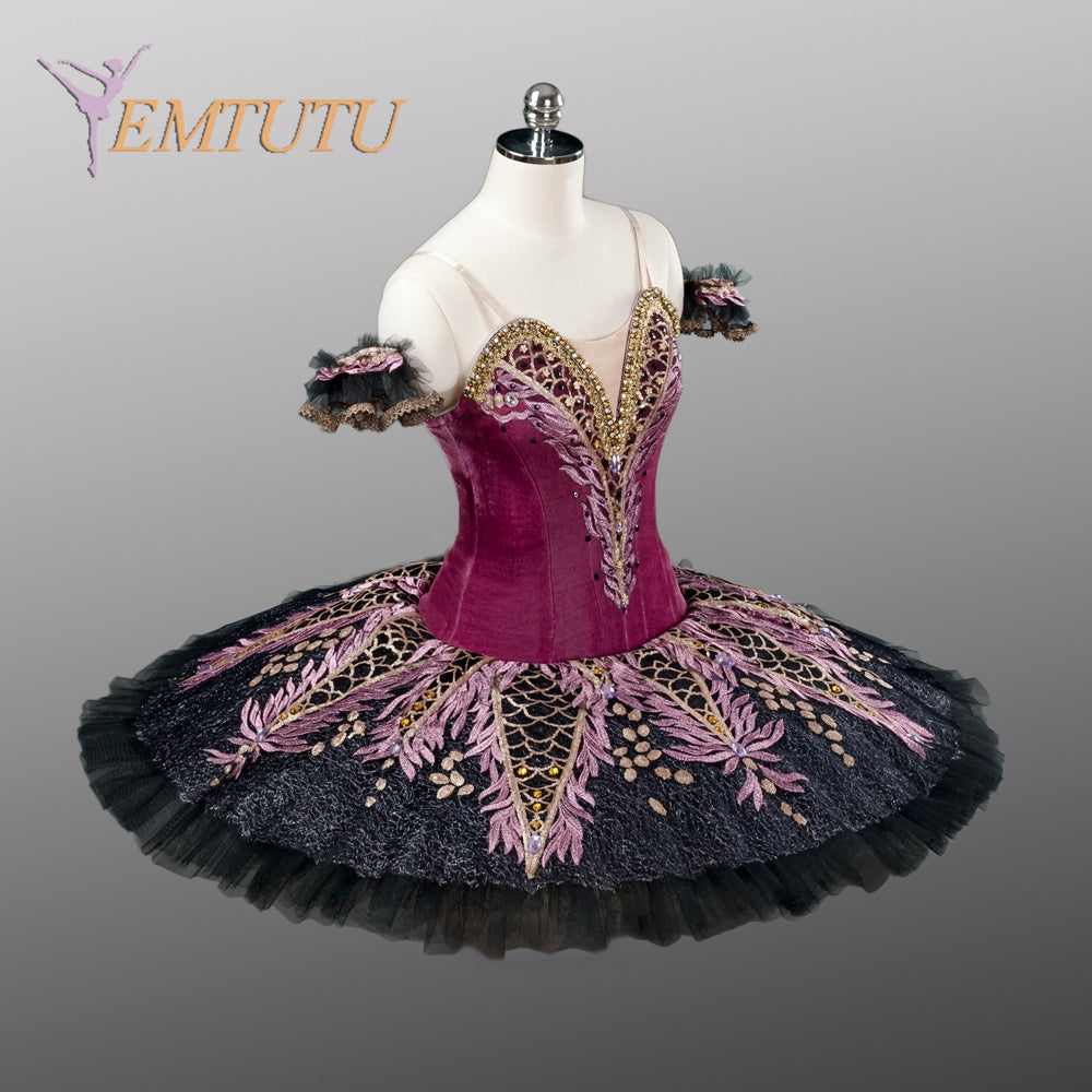 EM1252  EMTUTU Adult Professional Red Black Tutu Ballet Stage Costume Performance Tutus