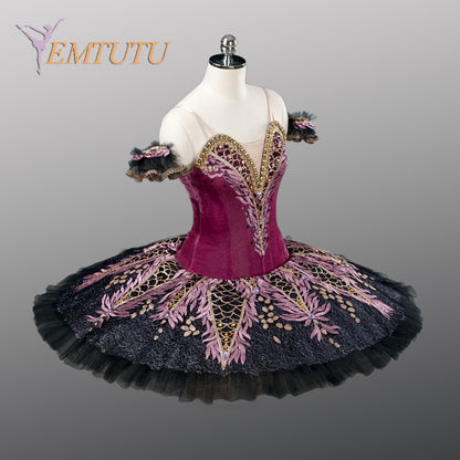 EM1252  EMTUTU Adult Professional Red Black Tutu Ballet Stage Costume Performance Tutus