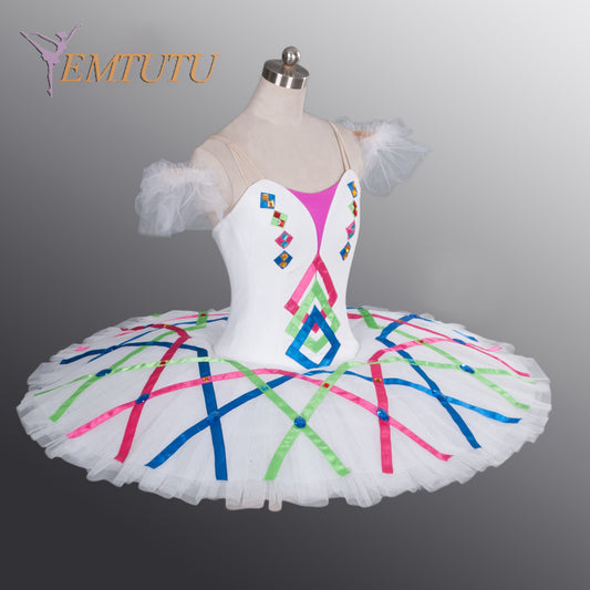 EM1100 EMTUTU Adult Professional White Ballet Tutu Ballet Stage Costume Performance Tutus