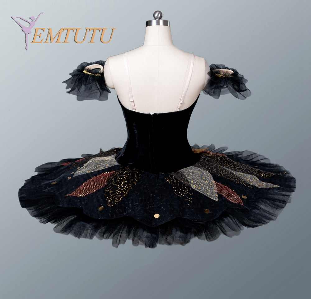 EM1125  EMTUTU adult black swan ballet tutu swan lake professional tutus women classical platter tutu competition performance ballet costume