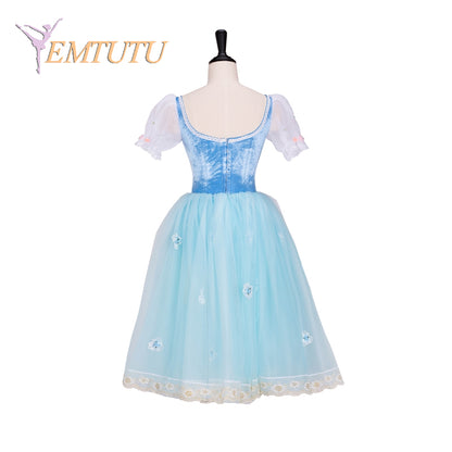 EM1299 EMTUTU Women Girls Professional Ballet Long tutu dress Blue romantic ballet tutu costume Adult ballet Stage Costume La Fille Mal Gardee