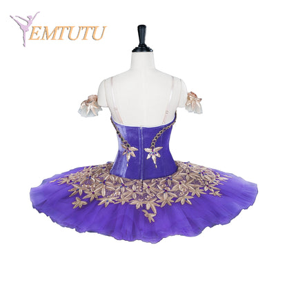 EM1277 EMTUTU Women Professional Ballet Tutus Purple Gold Classical Ballet Stage Performance ballet Tutu Costumes Ballerina Pancake Tutu Skirt