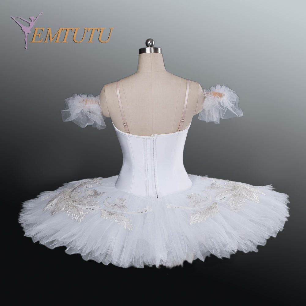 EM1157 EMTUTU White Swan Lake Ballet Tutu Dying Swan Professional Tutu Classical Performance Pancake Ballet Tutus Ballet Stage Costumes Women