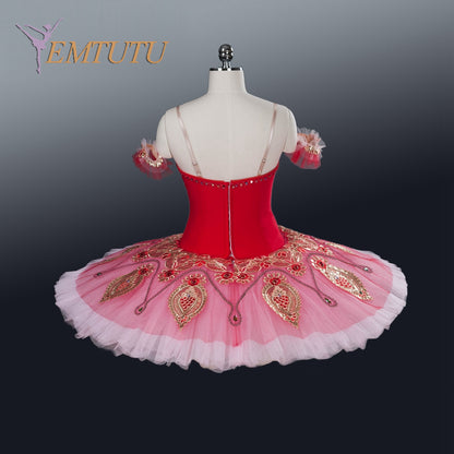 EM1259 EMTUTU Women Gamzatti Professional Ballet Tutus Skirt Red Pink Le Corsaire Performance tutu Ballet Stage Costume Ballerina Ballet Dress