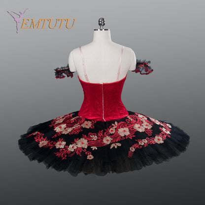 EM1255 EMTUTU Adult Professional Red Black Tutu Ballet Stage Costume Performance Tutus