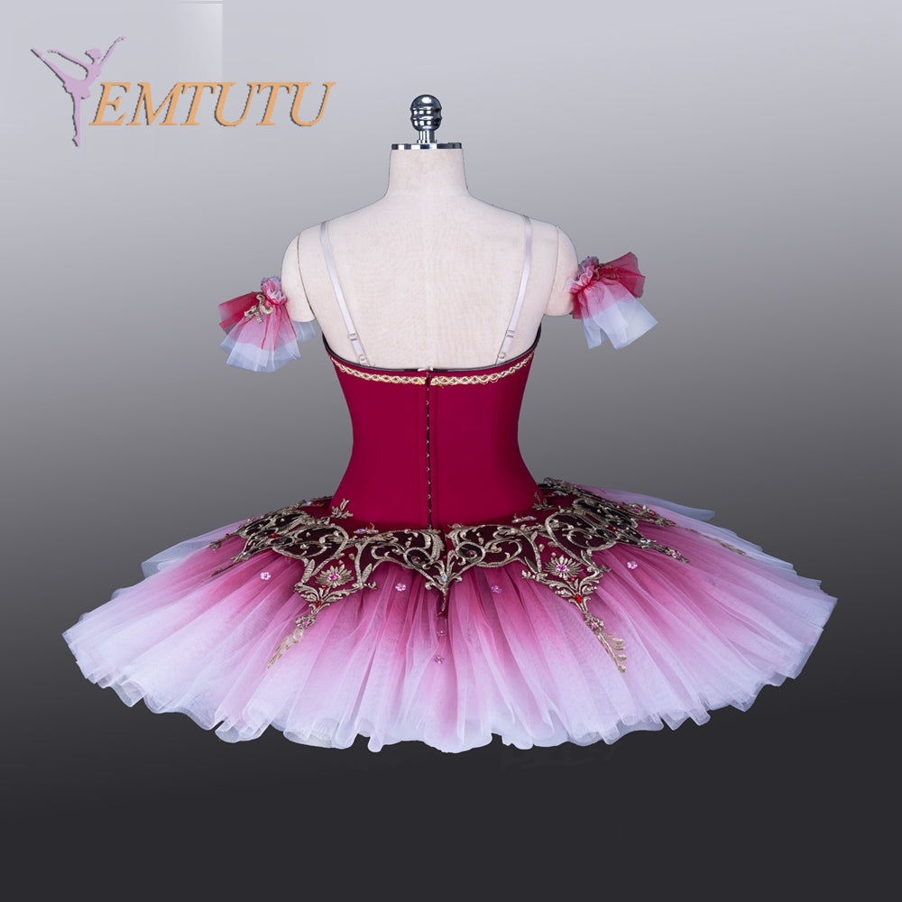 EM1378 EMTUTU Paquita Ombre Mulberry Professional Pancake Ballet Tutu Women Girls Performance Competition Le Corsaire Ballet Stage Costumes