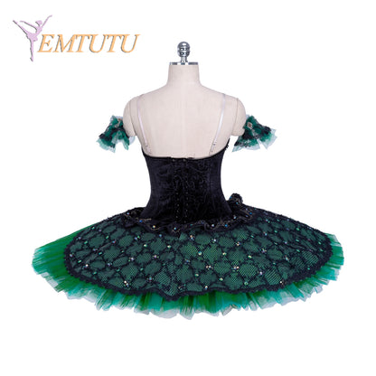 EM1381 EMTUTU Carnival of Venice Professional Ballet Tutu Costume Black Green Women Girls Custom Made Ballet Stage Pancake Tutus Dress