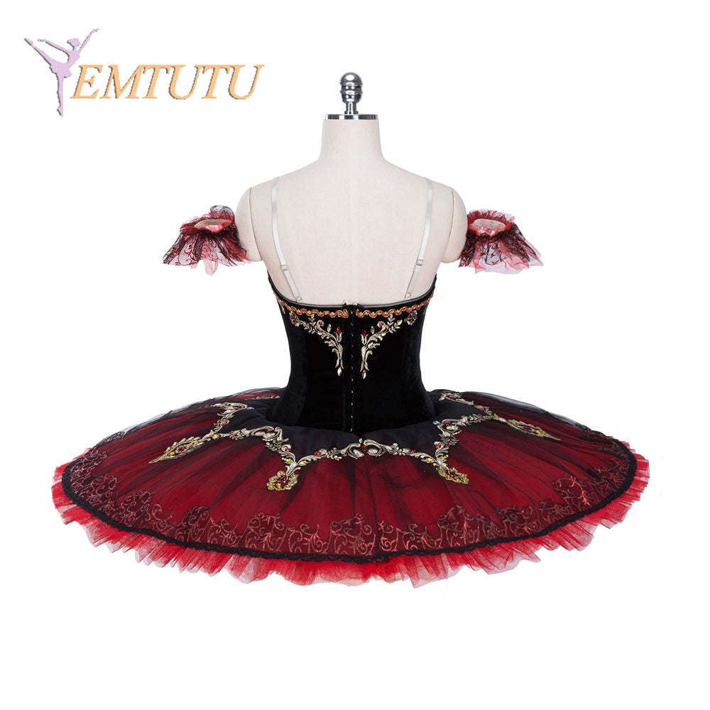 EM1353 EMTUTU Adult Gilrs Esmeralda Professional Ballet Tutus Paquita Women Ballet Stage Costume Black Red Don Quixote Black Red Custom Made
