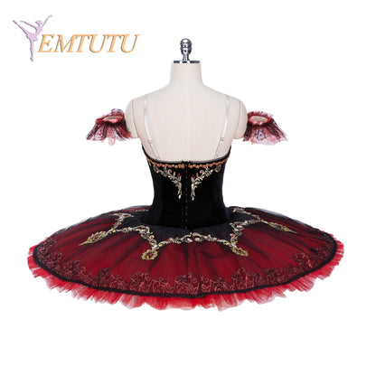 EM1353 EMTUTU Adult Gilrs Esmeralda Professional Ballet Tutus Paquita Women Ballet Stage Costume Black Red Don Quixote Black Red Custom Made