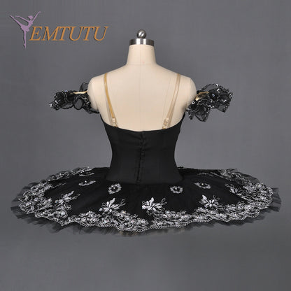 EM1055  EMTUTU Women professional ballet tutu Black Swan Tutus competition ballerina ballet stage costume Concert Performance pancake tutus