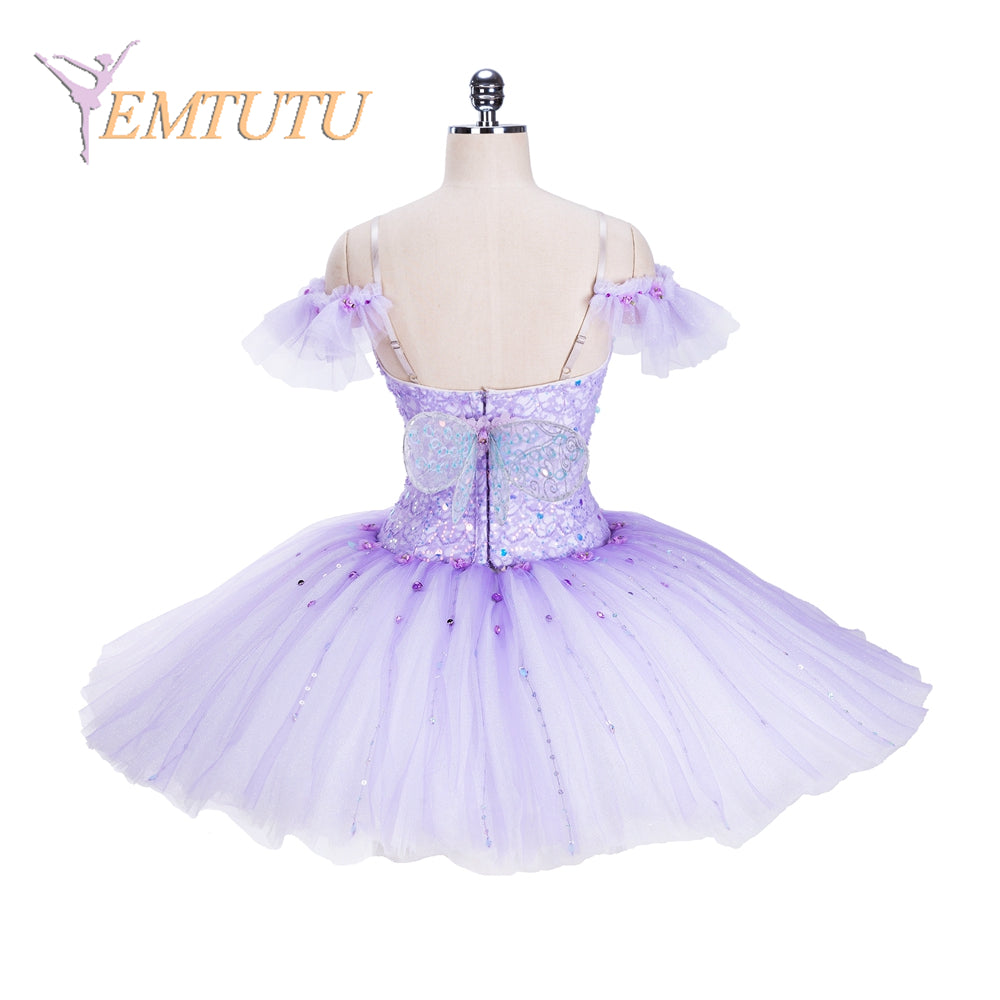 EM1355 EMTUTU Adult Professional Ballet Tutu Costume with Wings for Women Lilac Purple Pancake Performance Tutus Girls Custom Made