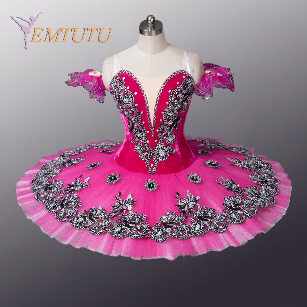 EM1055  EMTUTU Women professional ballet tutu Black Swan Tutus competition ballerina ballet stage costume Concert Performance pancake tutus