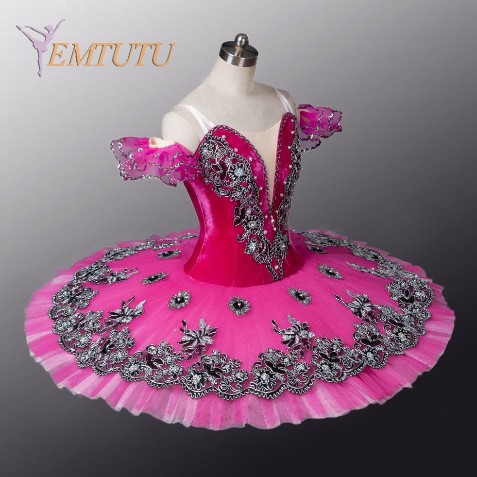 EM1055  EMTUTU Women professional ballet tutu Black Swan Tutus competition ballerina ballet stage costume Concert Performance pancake tutus