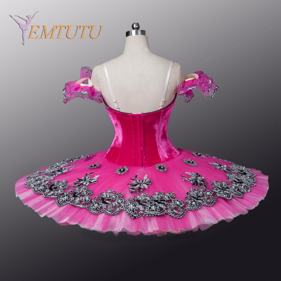 EM1055  EMTUTU Women professional ballet tutu Black Swan Tutus competition ballerina ballet stage costume Concert Performance pancake tutus