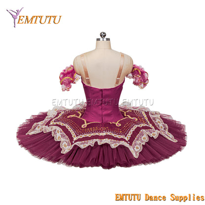 EM1079 EMTUTU Women Burgundy Red Classical Ballet Tutus Adult Profesional Ballet Tutu Costumes Ballet Dress Pancake Platter Performance Tutus