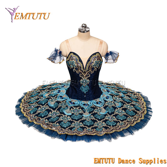 EM1226 EMTUTU Adult Professional Blue Tutu Ballet Stage Costume Performance Tutus