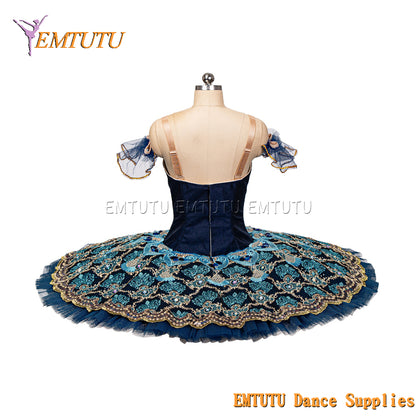 EM1226 EMTUTU Adult Professional Blue Tutu Ballet Stage Costume Performance Tutus