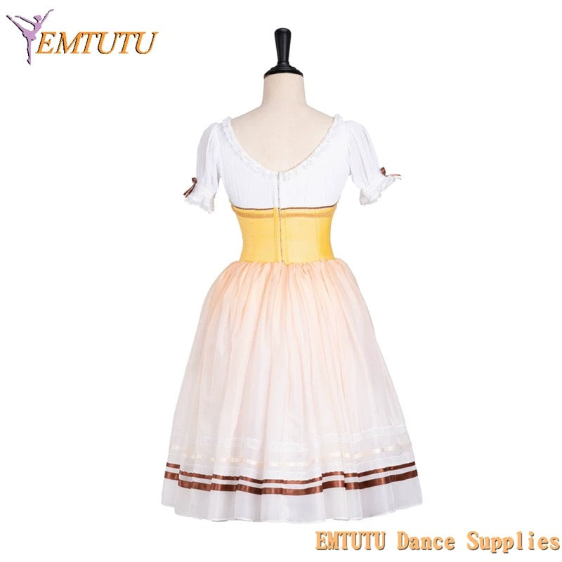EM1302 EMTUTU Gold Degas Ballerina Professional Romantic Dress Tutu Coppelia Doll Peasant Costume Ballet