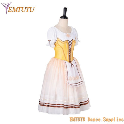 EM1302 EMTUTU Gold Degas Ballerina Professional Romantic Dress Tutu Coppelia Doll Peasant Costume Ballet