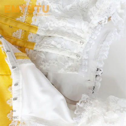 EM1302 EMTUTU Gold Degas Ballerina Professional Romantic Dress Tutu Coppelia Doll Peasant Costume Ballet