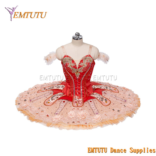 EM1319 EMTUTU Red Satin Sleeping Beauty Vision Scene Corps De Ballet Custom Made Professional Stage Costumes Classical Tutu