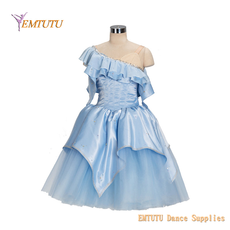EM1418 EMTUTU Blue Professional Ballet Long Tutu Dress for Women Girls Diana from Variation Awakening of Flora Custom Made