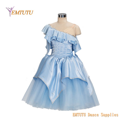EM1418 EMTUTU Blue Professional Ballet Long Tutu Dress for Women Girls Diana from Variation Awakening of Flora Custom Made