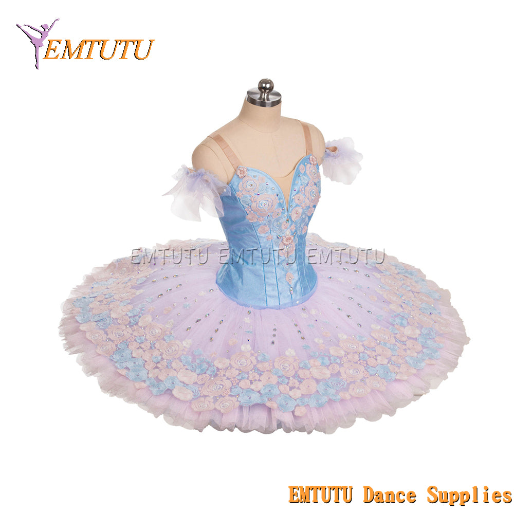 EM1439 EMTUTU Women Girls Professional Ballet Tutu Pink Ballet Pancake Tutu Performance Classical Ballet Tutu
