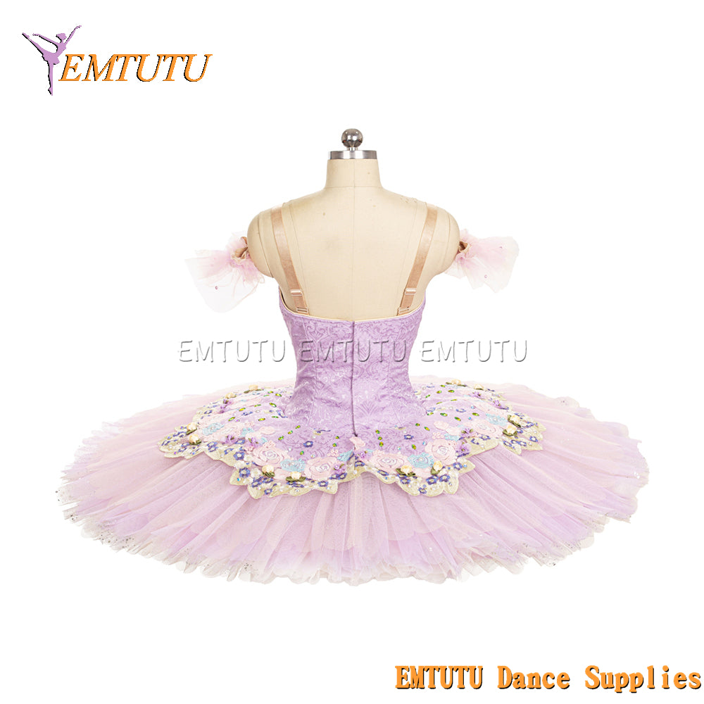 EM1443 EMTUTU Women Girls Professional Ballet Tutu Pink Ballet Pancake Tutu Performance Classical Ballet Tutu