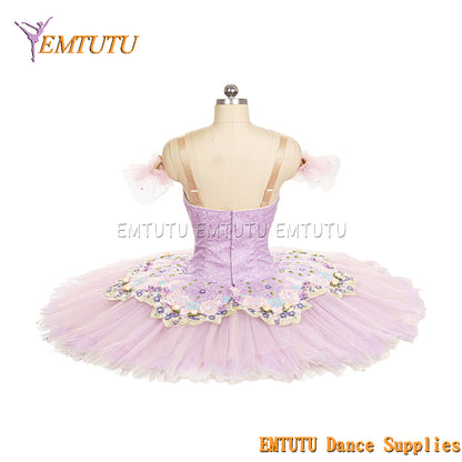 EM1443 EMTUTU Women Girls Professional Ballet Tutu Pink Ballet Pancake Tutu Performance Classical Ballet Tutu