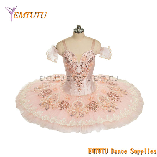 EM1446 EMTUTU Women Girls Professional Ballet Tutu Pink Ballet Pancake Tutu Performance Classical Ballet Tutu
