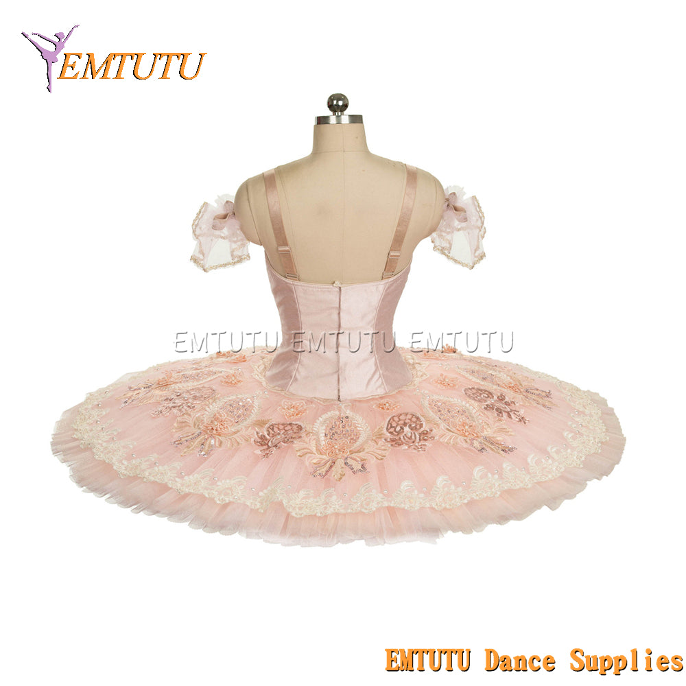 EM1446 EMTUTU Women Girls Professional Ballet Tutu Pink Ballet Pancake Tutu Performance Classical Ballet Tutu