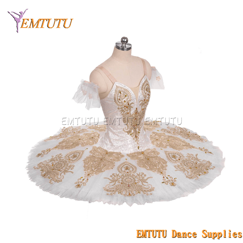 EM1448 EMTUTU Women Girls Professional Ballet Tutu Green Ballet Pancake Tutu Performance Classical Ballet Tutu