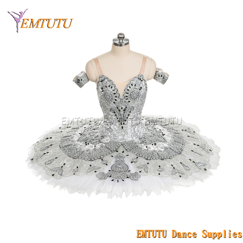 EM1450 EMTUTU Women Girls Professional Ballet Tutu Black White Ballet Pancake Tutu Performance Classical Ballet Tutu