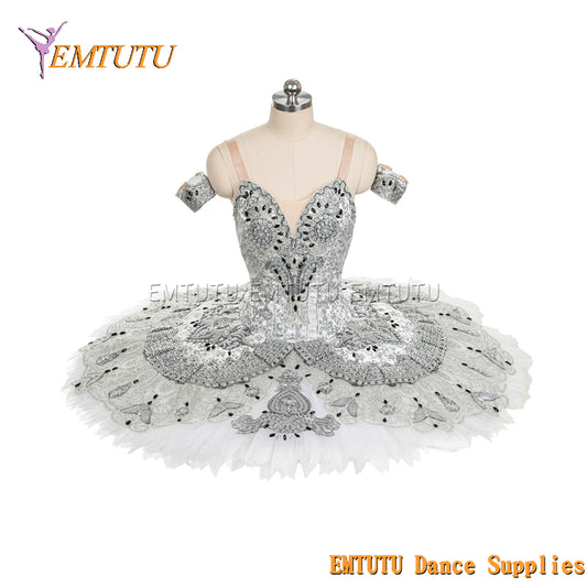 EM1450 EMTUTU Women Girls Professional Ballet Tutu Black White Ballet Pancake Tutu Performance Classical Ballet Tutu