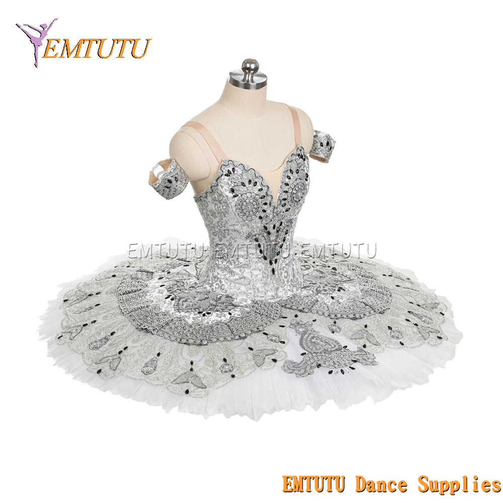 EM1450 EMTUTU Women Girls Professional Ballet Tutu Black White Ballet Pancake Tutu Performance Classical Ballet Tutu