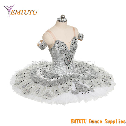 EM1450 EMTUTU Women Girls Professional Ballet Tutu Black White Ballet Pancake Tutu Performance Classical Ballet Tutu