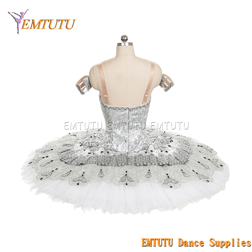 EM1450 EMTUTU Women Girls Professional Ballet Tutu Black White Ballet Pancake Tutu Performance Classical Ballet Tutu