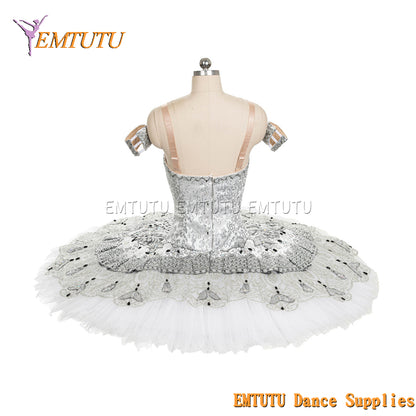 EM1450 EMTUTU Women Girls Professional Ballet Tutu Black White Ballet Pancake Tutu Performance Classical Ballet Tutu