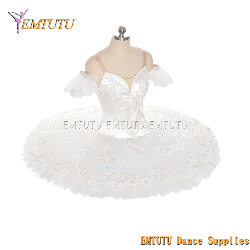 EM1452 EMTUTU Women Girls Professional Ballet Tutu White Ballet Pancake Tutu Performance Classical Ballet Tutu